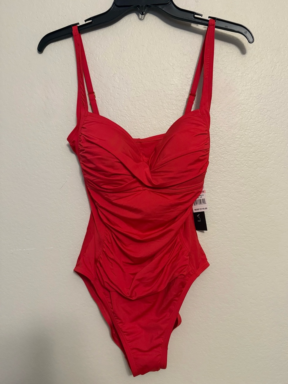 La Blanca Bright Red Ruched One-Piece Swimsuit - Kids